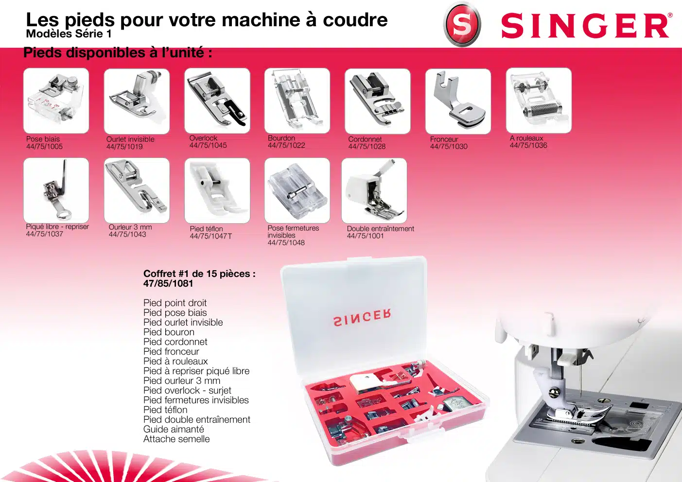 KIT DE 14 PIEDS + ATTACHE CLIC SINGER – Image 2